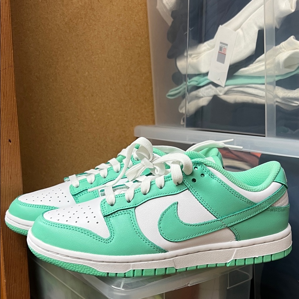 Nike Women's Fresh Green and White Sneakers